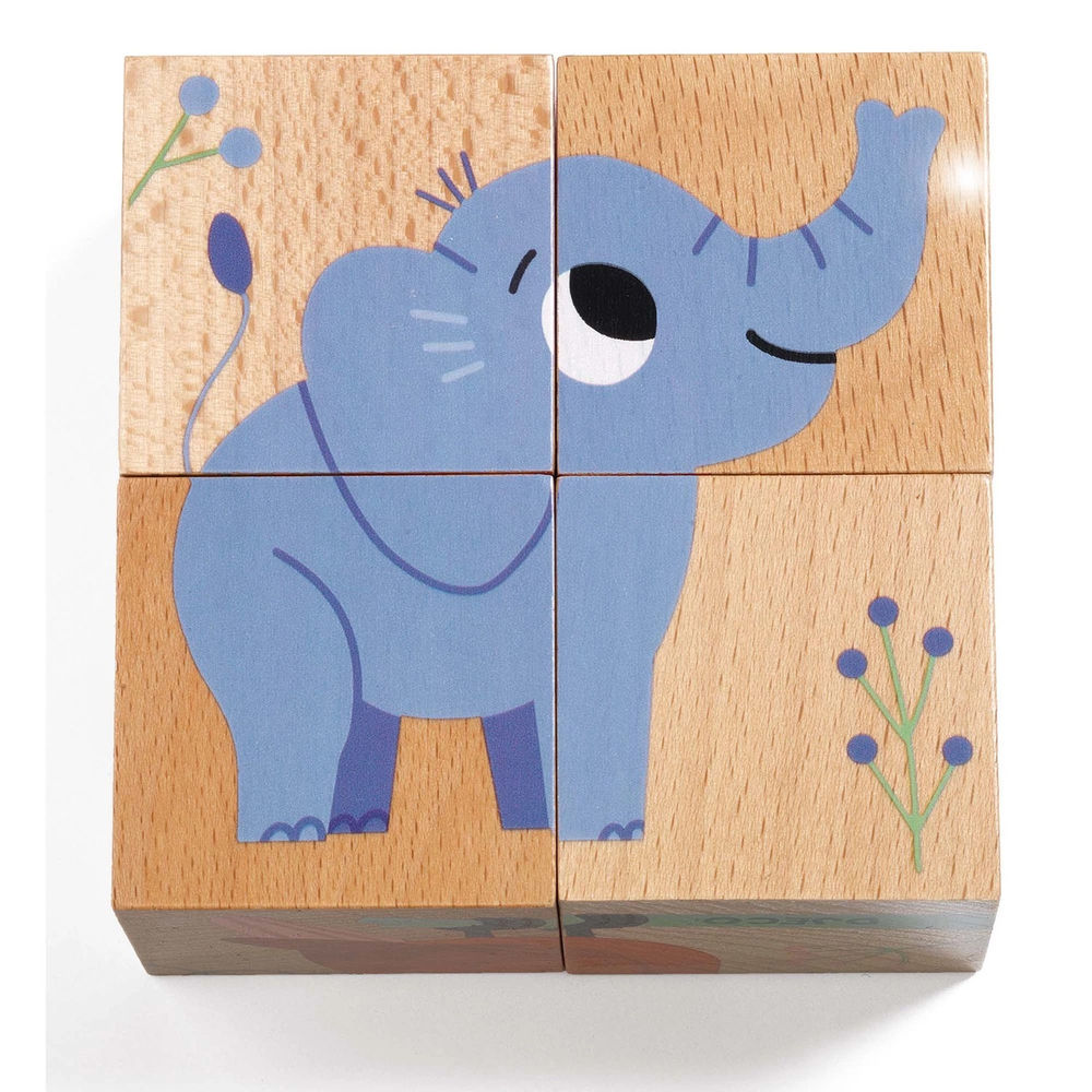 Djeco wooden cube puzzle Wild &amp; Co