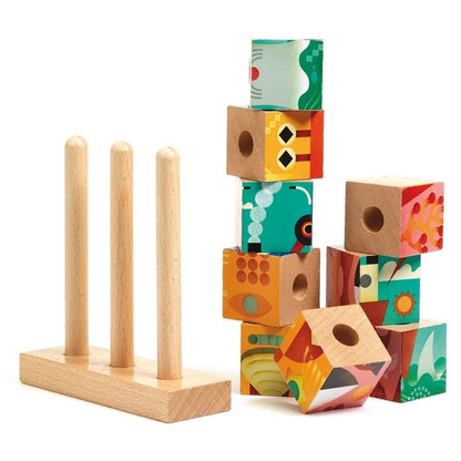 Djeco wooden cube Puzz-Up Sea