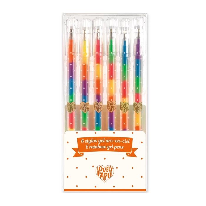 Djeco 6 rainbow gel pens