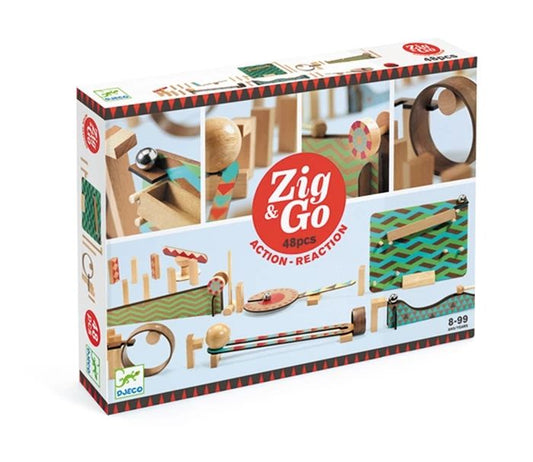 Djeco chain reaction game Zig &amp; Go, 48 pieces