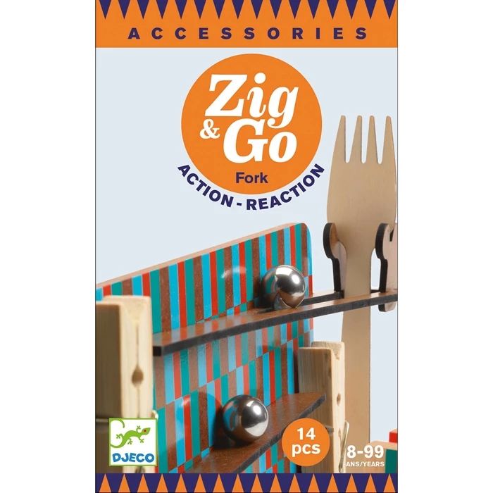 Djeco chain reaction game Zig &amp; Go, 14 pieces