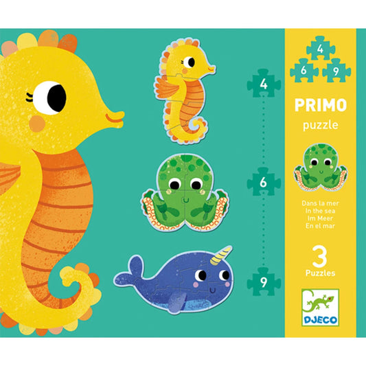 Djeco First Puzzle In The Sea, 4/6/9 pieces