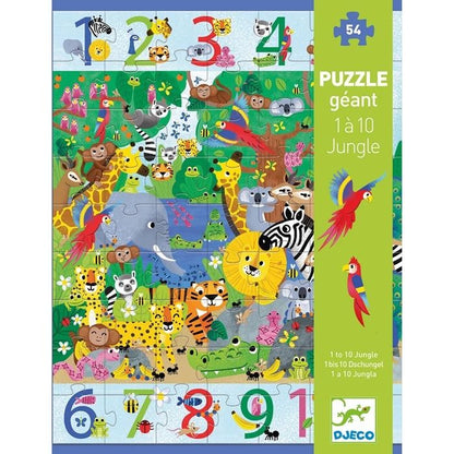 Puzzle 1 bis 10 Dschungel, 54 Teile