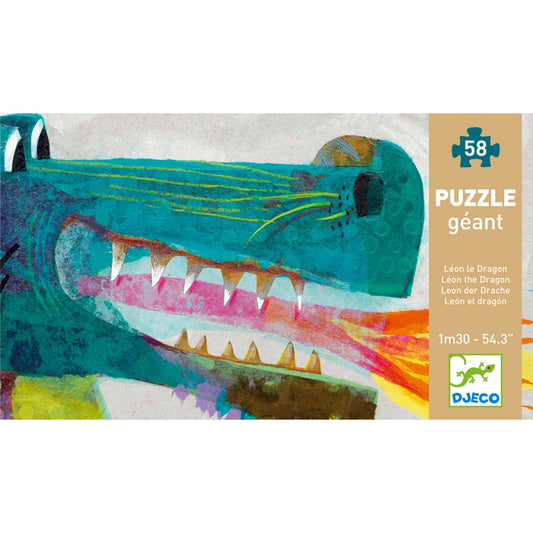 Djeco puzzle géant Léon le Dragon, 58 pièces