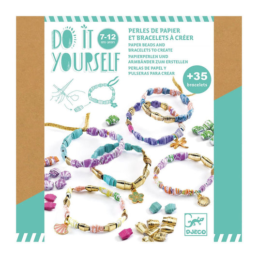 Djeco DIY - perles et bracelets en papier dorés