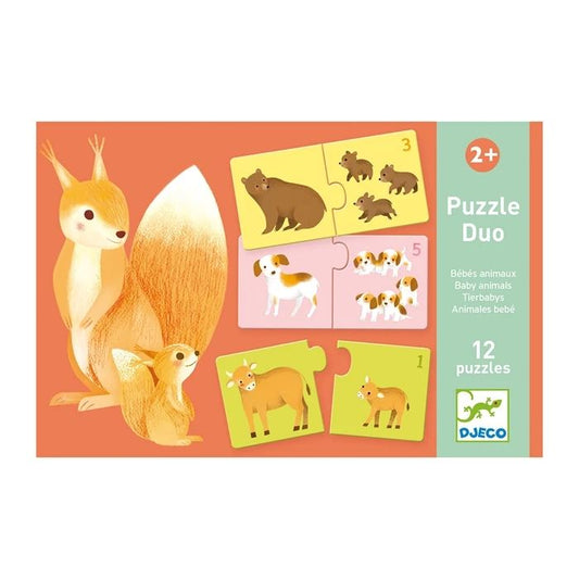 Djeco Puzzle Duo Tierbabys