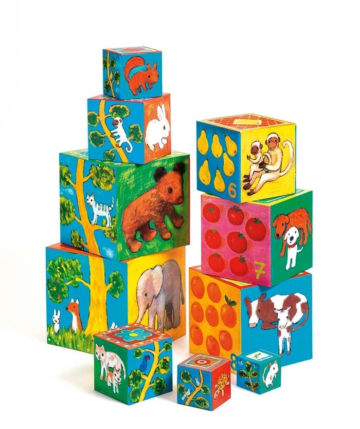 Djeco Pyramid My Friends, 10 cubes