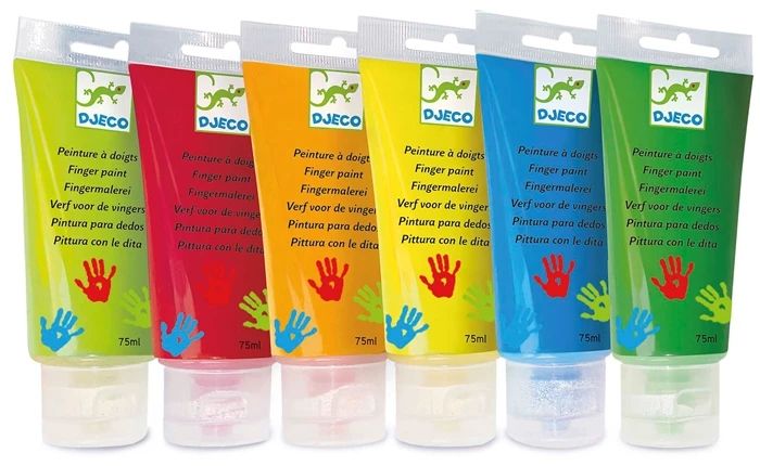 Djeco finger paints in tube, assorted