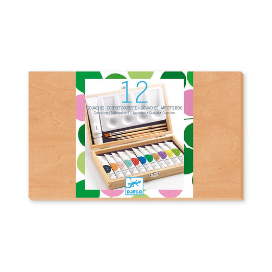 Djeco painting case with 12 gouaches