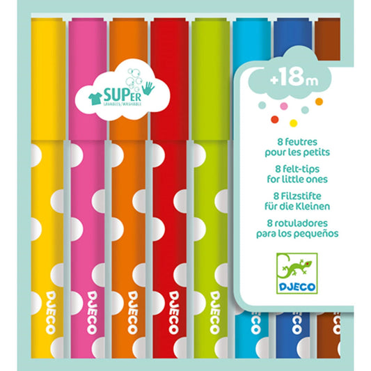 Djeco 8 felt-tip pens for the little ones