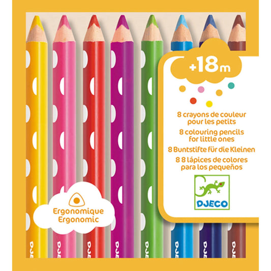 Djeco 8 crayons de couleur pour les plus petits