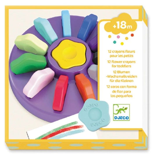 Djeco 12 flower wax crayons